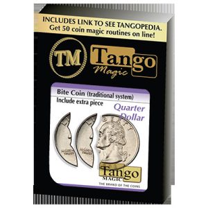 Bite Coin – (US Quarter – Traditional With Extra Piece)(D0047)by Tango – Trick