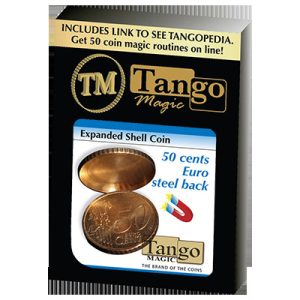 Expanded Shell Coin (50 Cent Euro, Steel Back) by Tango Magic – Trick (E0005)