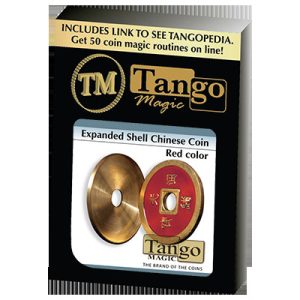 Expanded Shell Chinese Coin made in Brass (Red) by Tango – Trick (CH007)