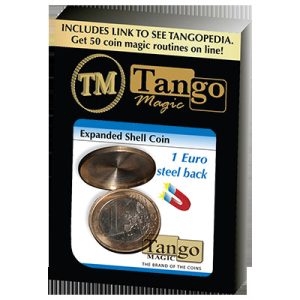 Expanded Shell Coin – (1 Euro, Steel Back) by Tango Magic – Trick (E0066)