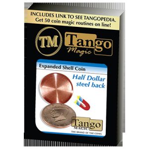 Expanded Shell Coin (Half Dollar) (D0007)(Steel Back) by Tango Magic – Trick