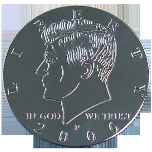 Kennedy Palming Coin (Half Dollar Sized) by You Want It We Got It – Trick