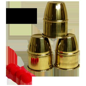 Jumbo Cups & Balls (Brass) by Premium Magic – Trick