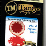 Expanded Shell Poker Chip Red plus 4 Regular Chips (PK001R) by Tango magic – Trick
