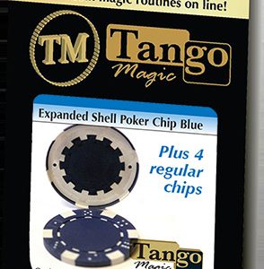 Expanded Shell Poker Chip Blue plus 4 Regular Chips (PK001B)  by Tango Magic – Trick