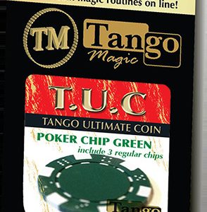 TUC Poker Chip Green plus 3 regular chips (PK002G) by Tango Magic – Trick