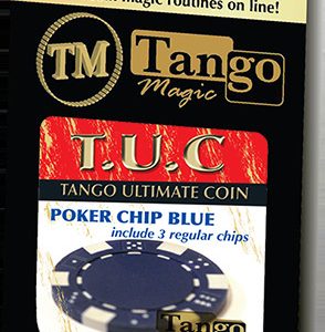TUC Poker Chip Blue plus 3 regular chips (PK002B) by Tango Magic – Trick