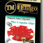 Magnetic Poker Chip Red  plus 3 regular chips (PK003R) by Tango Magic – Trick