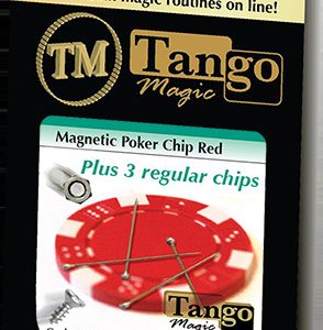 Magnetic Poker Chip Red  plus 3 regular chips (PK003R) by Tango Magic – Trick