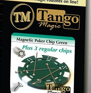 Magnetic Poker Chip Green plus 3 regular chips (PK003G) by Tango Magic – Trick