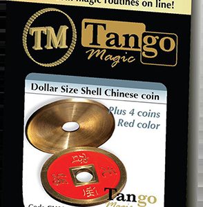 Dollar Size Shell Chinese Coin (Red) by Tango Magic (CH027)