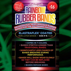 Joe Rindfleisch’s SIZE 16 Rainbow Rubber Bands (Marcus Eddie – Green Pack  ) by Joe Rindfleisch – Trick