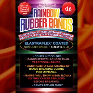 Joe Rindfleisch’s SIZE 16 Rainbow Rubber Bands (Daniel Garcia – Orange Pack  ) by Joe Rindfleisch – Trick