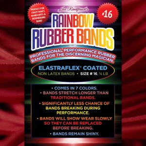 Joe Rindfleisch’s SIZE 16 Rainbow Rubber Bands (Joe Rindfleisch – Red Pack) by Joe Rindfleisch – Trick