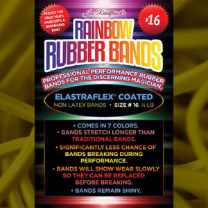 Joe Rindfleisch’s SIZE 16 Rainbow Rubber Bands (Russell Leeds -Yellow ) by Joe Rindfleisch – Trick