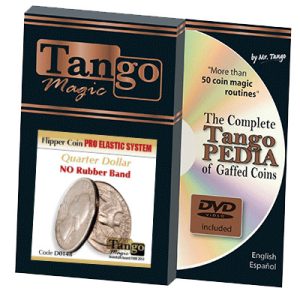 Flipper Coin Pro Elastic System (Quarter Dollar DVD w/Gimmick)(D0148) by Tango – Trick