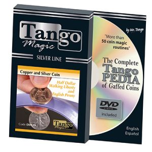 Tango Silver Line Copper and Silver Walking Liberty/English Penny (w/DVD) (D0120) by Tango – Trick