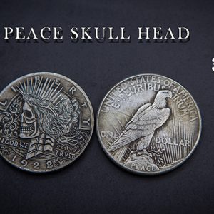 PEACE SKULL HEAD COIN by Men Zi  Magic