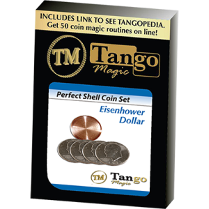Perfect Shell Coin Set Eisenhower Dollar (Shell and 4 Coins D0202) by Tango Magic – Trick