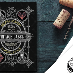 Vintage Label Playing Cards (Gold Gilded Black Edition) by Craig Maidment