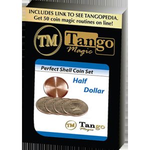 Perfect Shell Coin Set Half Dollar (Shell and 4 Coins D0201) by Tango Magic – Trick