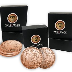 Copper Morgan Expanded Shell plus 4 four Regular Coins (Gimmicks and Online Instructions) by Tango Magic – Trick