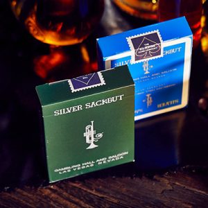 Silver Sackbut Playing Cards (Green)