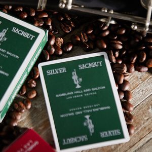 Silver Sackbut Playing Cards (Green)