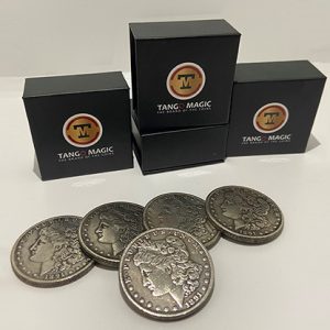 Replica Morgan Expanded Shell plus 4 coins (Gimmicks and Online Instructions) by Tango Magic – Trick