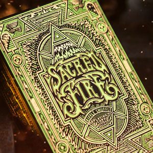 Sacred Fire (Emerald Flare) Playing Cards by Riffle Shuffle