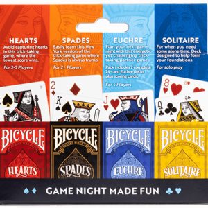 Bicycle 4 Game Pack (Euchre, Spades, Hearts and Solitaire) by US Playing Card