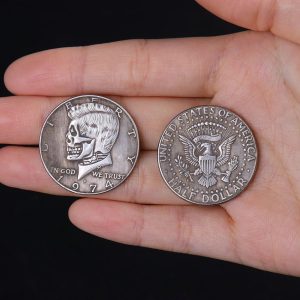 Moneda Skull Kennedy – Tamaño Medio Dollar (Réplica)