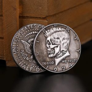 Moneda Skull Kennedy – Tamaño Medio Dollar (Réplica)