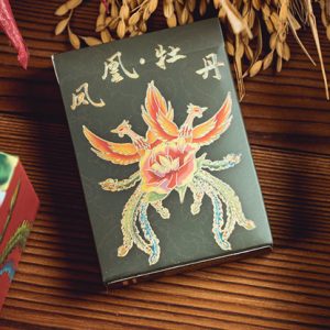 Phoenix and Peony (Green) Playing Cards by Bacon Playing Card Company