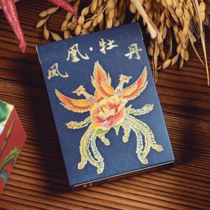 Phoenix and Peony (Blue) Playing Cards by Bacon Playing Card Company