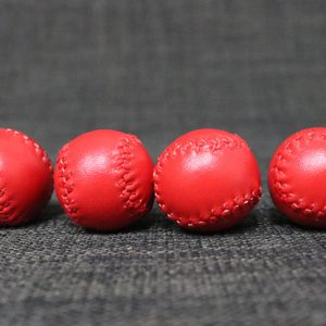 Set of 4 Leather Balls for Cups and Balls (Red and Red) by Leo Smetsers – Trick