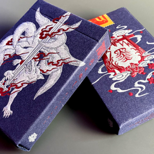 Sumi Kitsune Myth Maker (Blue/Red Craft Letterpressed Tuck) Playing Cards by Card Experiment