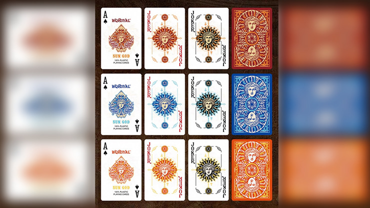 Sun God Greek Mythology Themed Blue Edition Playing Cards - Imagen 3