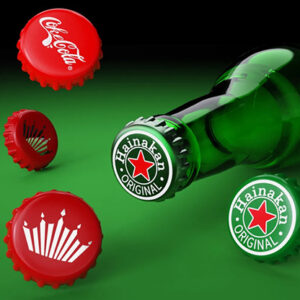 The Clink (Cap in Bottle) Set by Iarvel Magic and Wonder House (Heineken, Coke, and Budweiser)