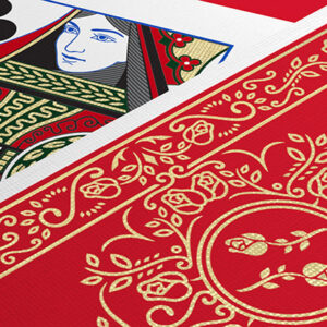 Red Roses Gold Foil Playing Cards (Fully Marked)