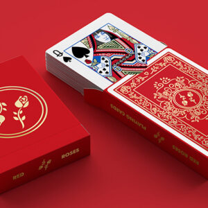 Red Roses Gold Foil Playing Cards (Fully Marked)