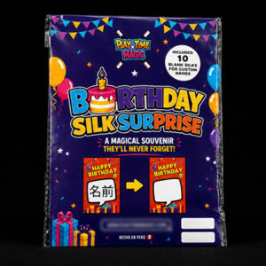 Birthday Silk Surprise REFILL (10 Silks) by PlayTime Magic DEFMA (Pink)