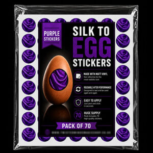 Silk to Egg Stickers (Purple) Pack of 70