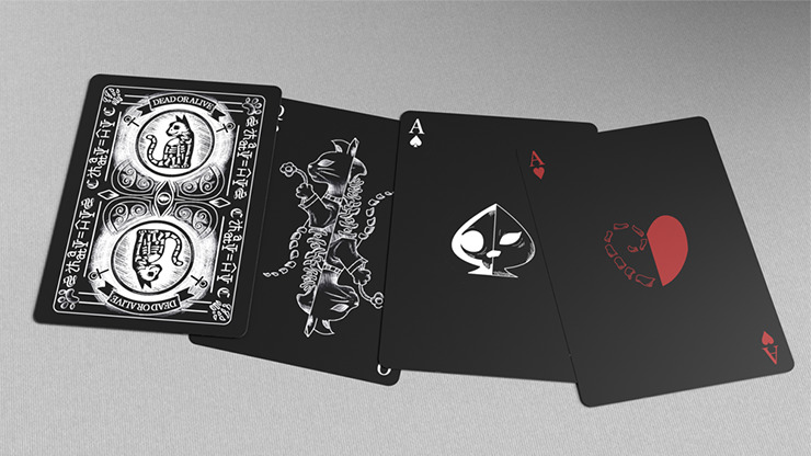 Schrodinger's Cat: Quantum Gilded Dead Black Playing Cards - Imagen 3